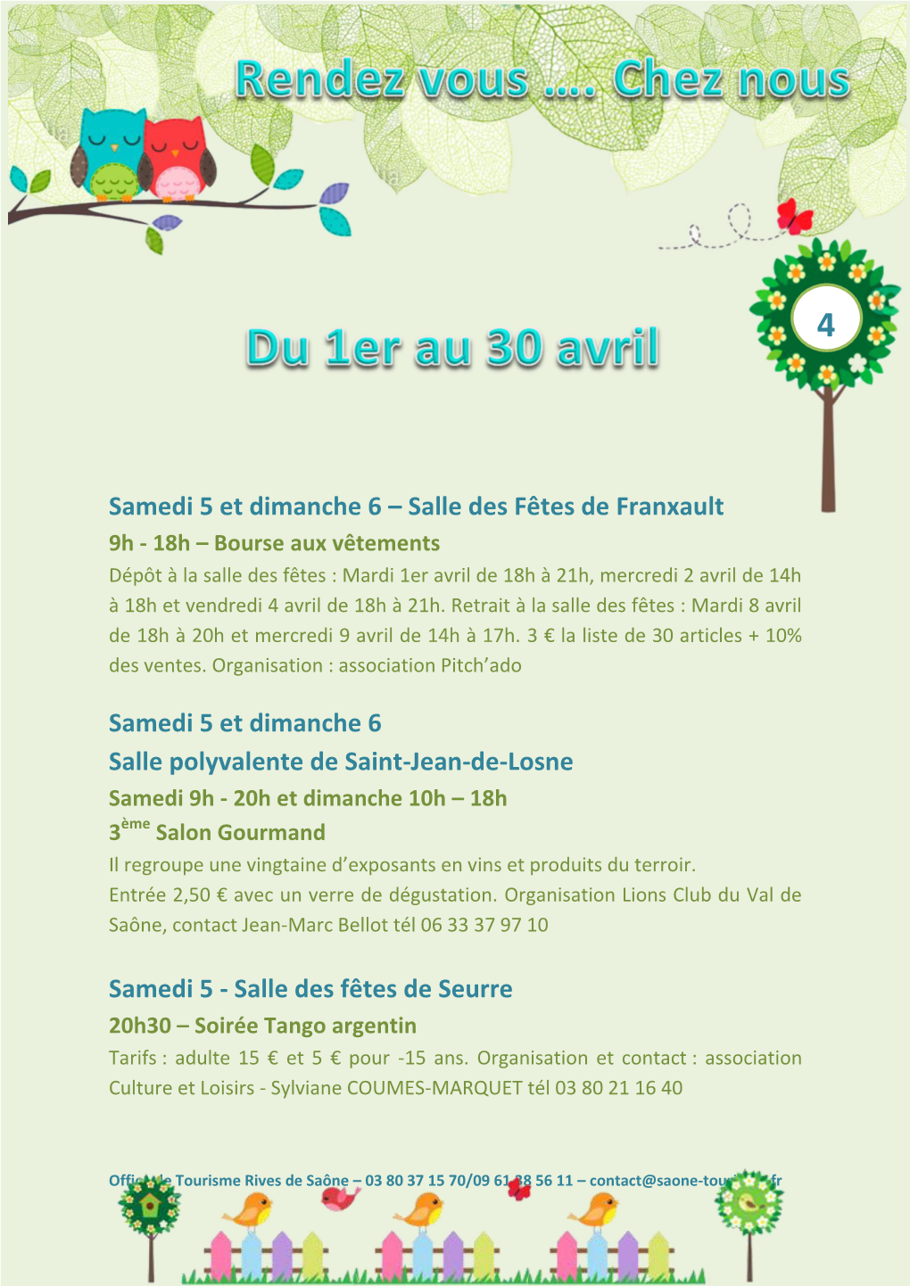 Samedi 5 Et Dimanche 6 – Salle Des Fêtes De Franxault Samedi 5 Et Dimanche 6 Salle Polyvalente De Saint-Jean-De-Losne Samedi