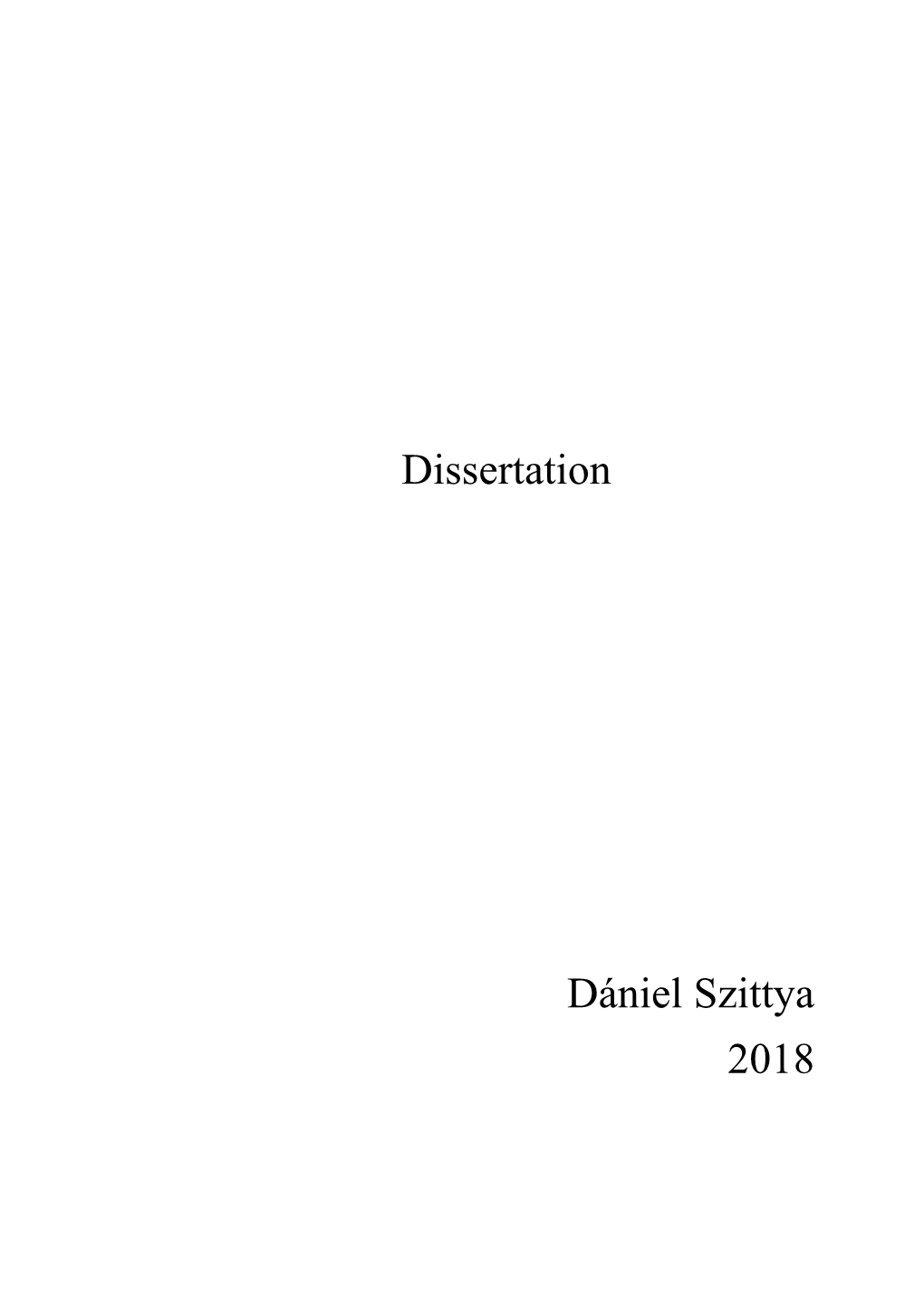 Dissertation Dániel Szittya 2018