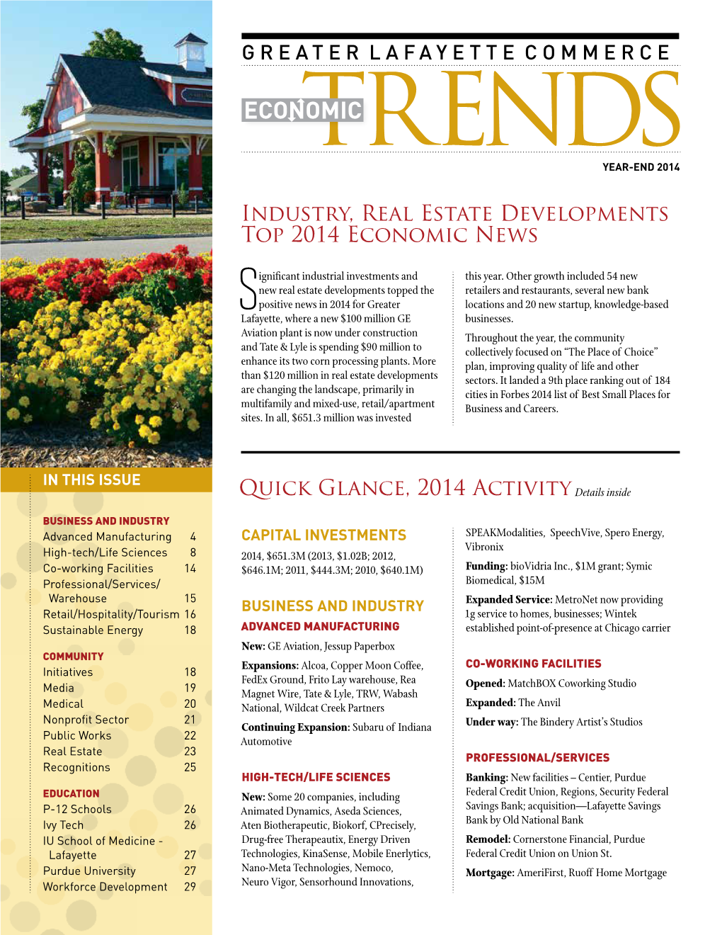 Greater Lafayette Commerce Econtromic ENDS YEAR-END 2014