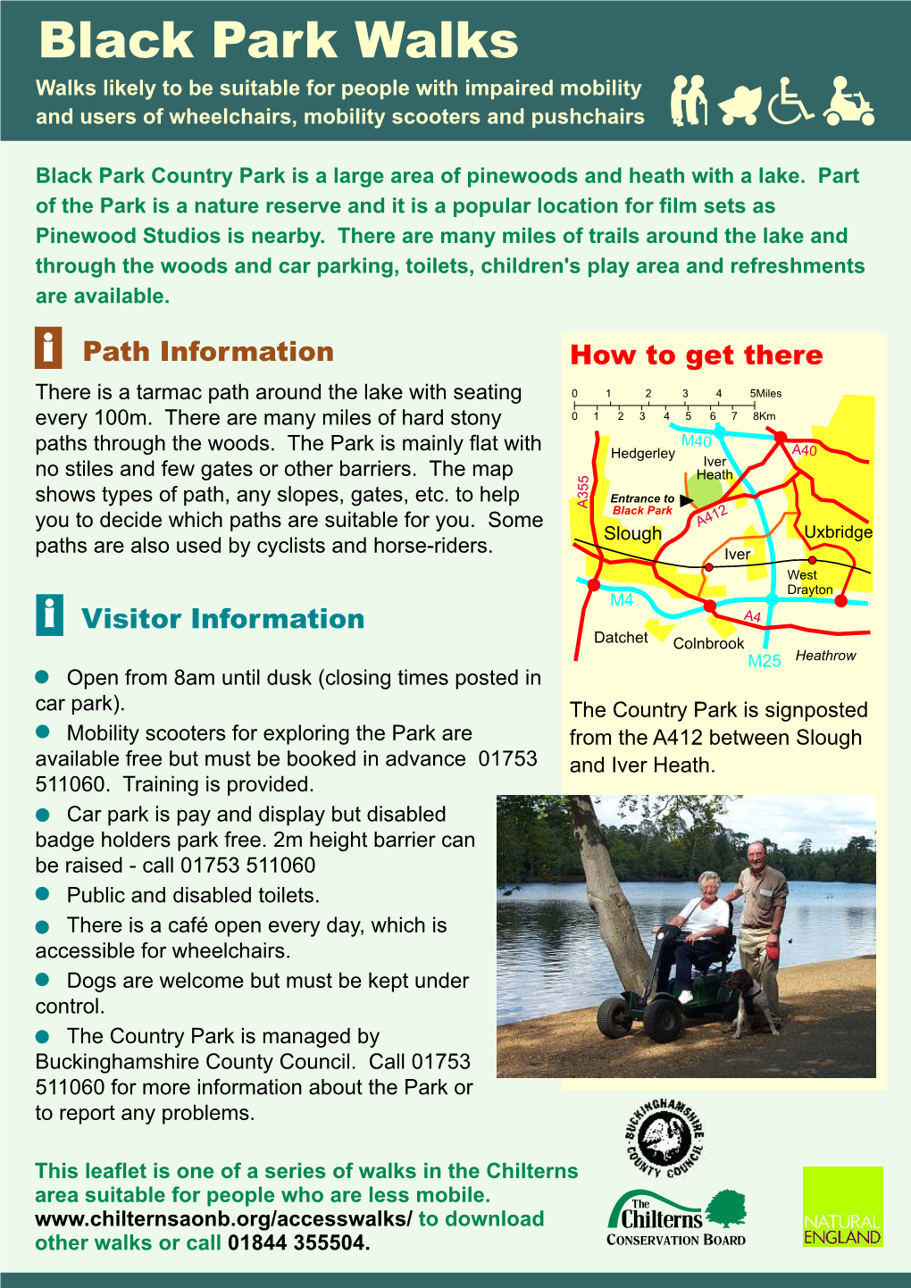 Black Park Walks Walks Likely to Be Suitable for People with Impaired Mobility and Users of Wheelchairs, Mobility Scooters and Pushchairs