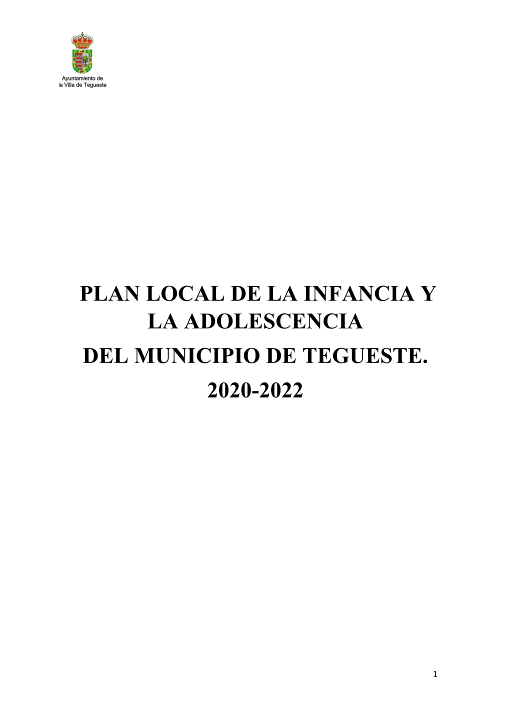 Plan Local De La Infancia Y La Adolescencia Del Municipio De Tegueste