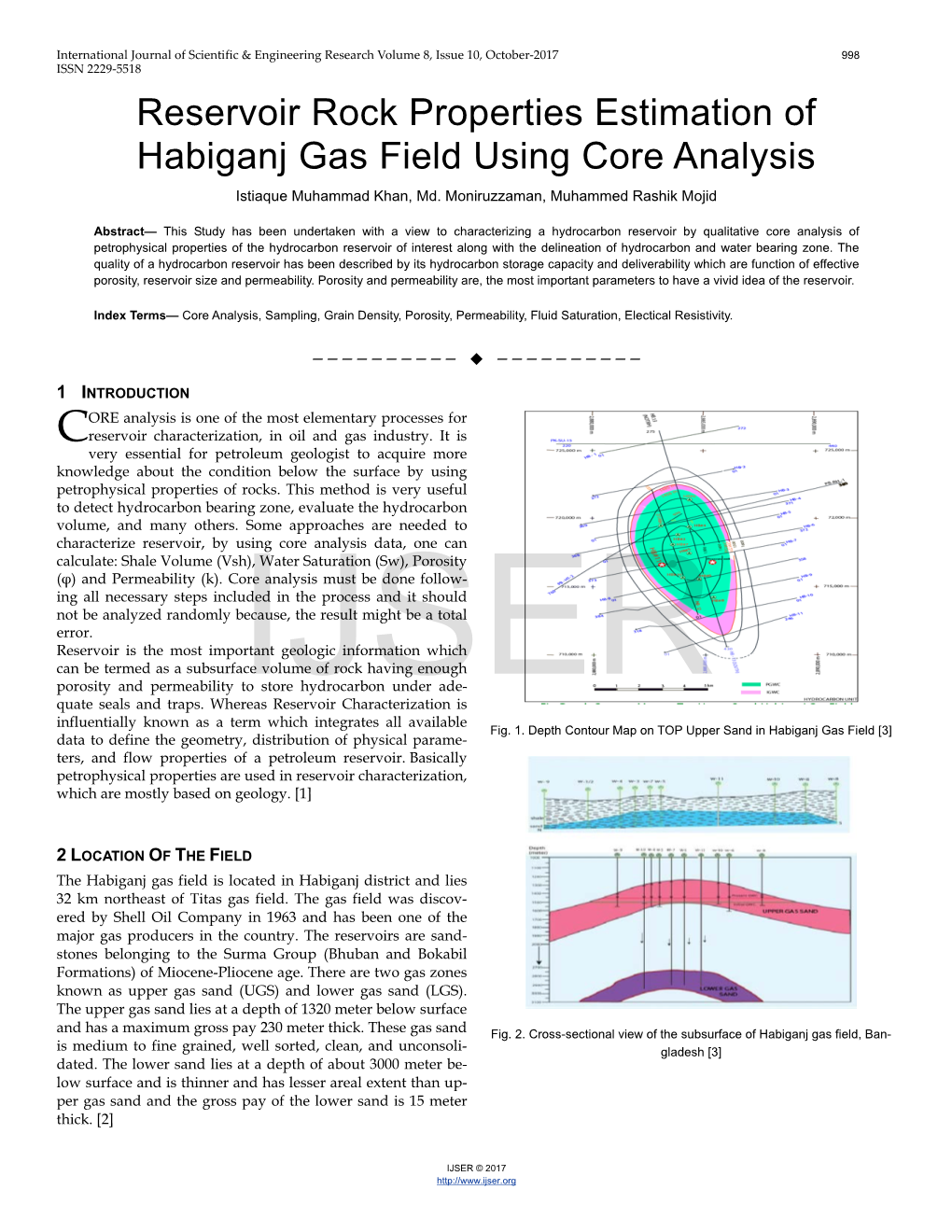 Reservoir Rock Properties Estimation of Habiganj Gas Field Using Core Analysis Istiaque Muhammad Khan, Md