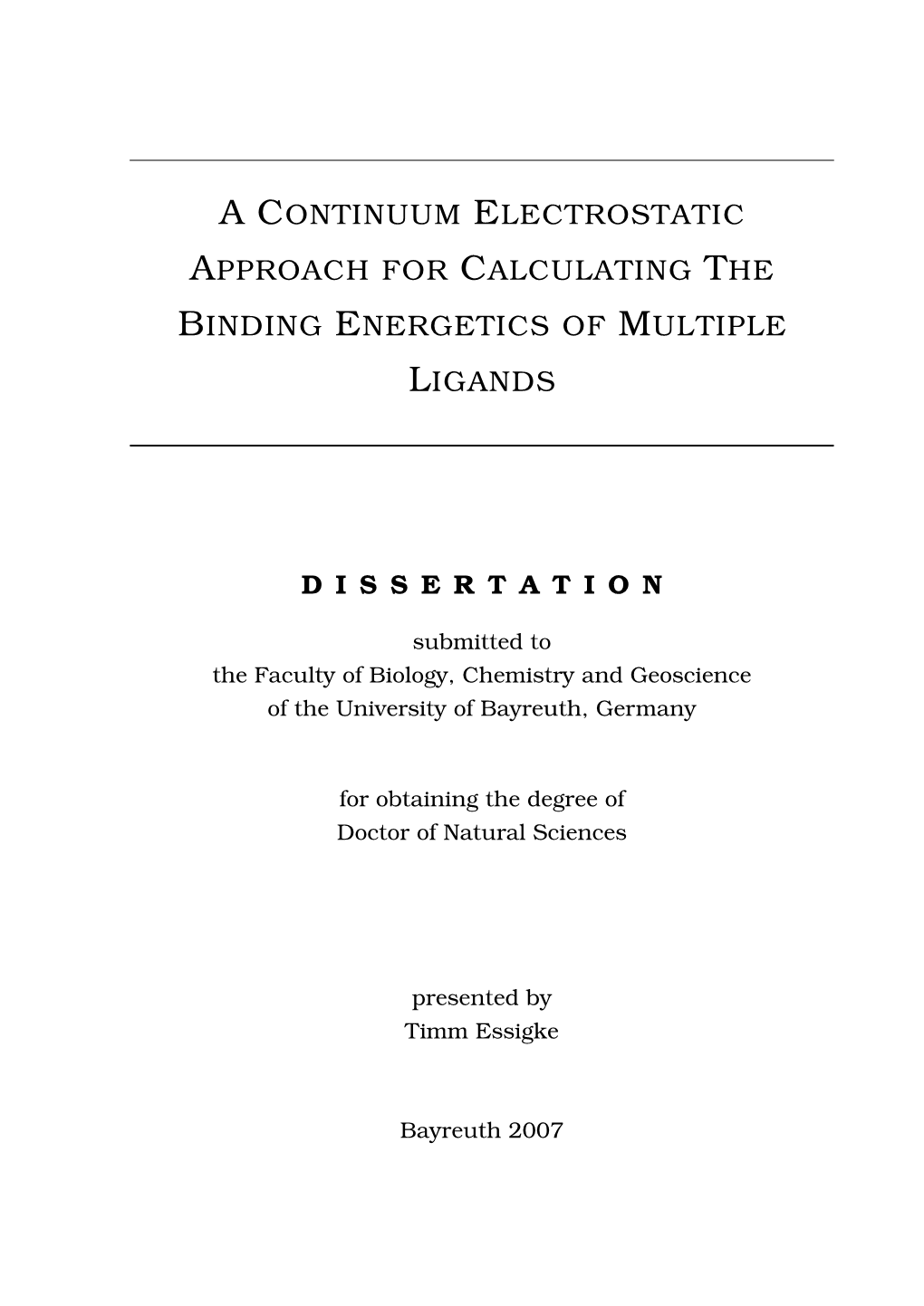 A Continuum Electrostatic Approach for Calculating the Binding