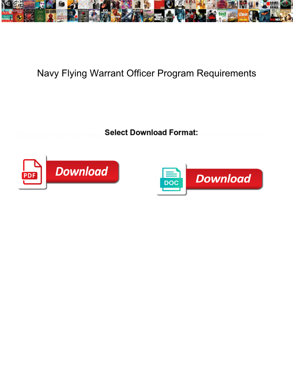 Navy Flying Warrant Officer Program Requirements
