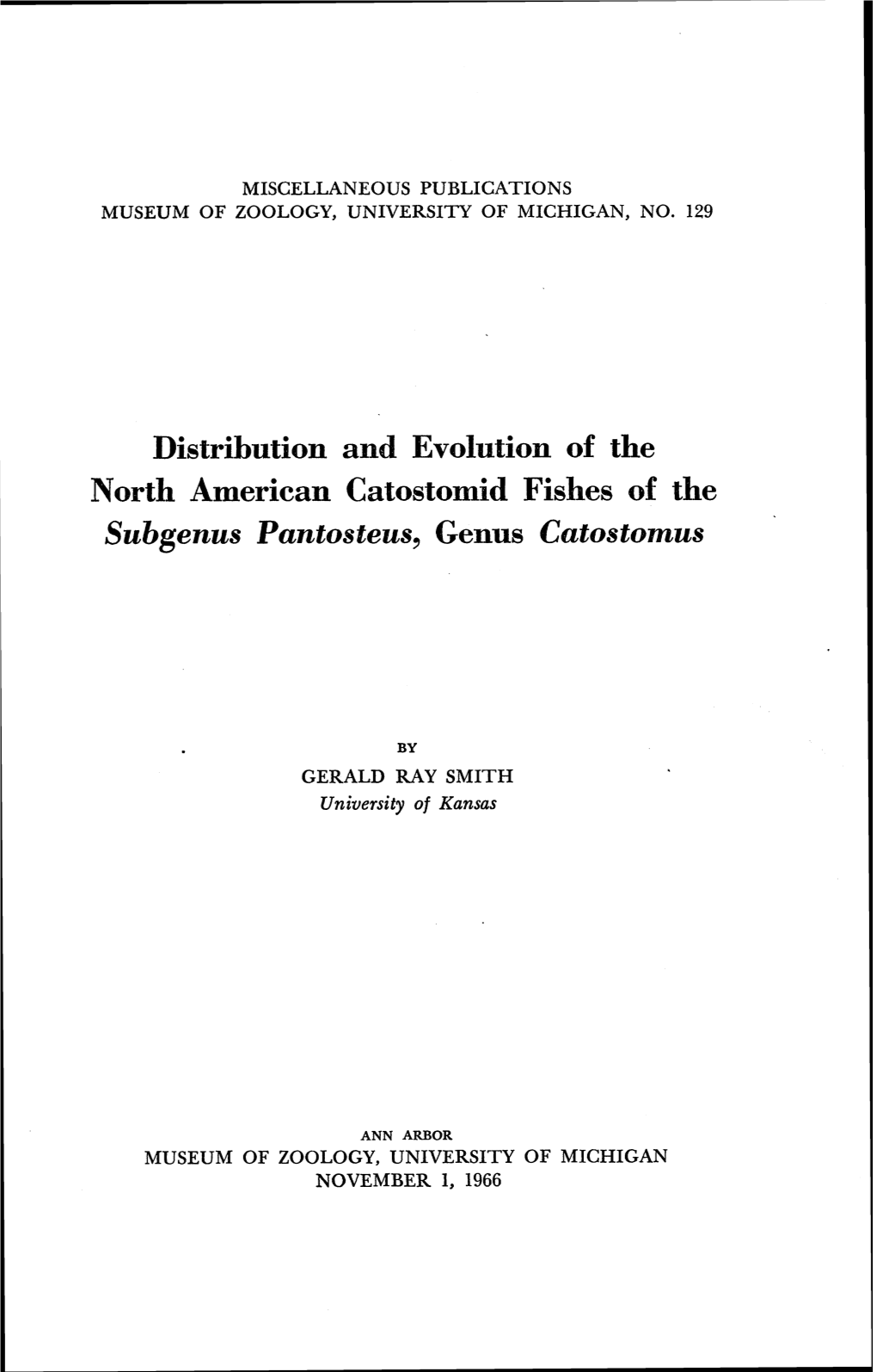 Subgenus Pantos Teus, Genus Catostomus