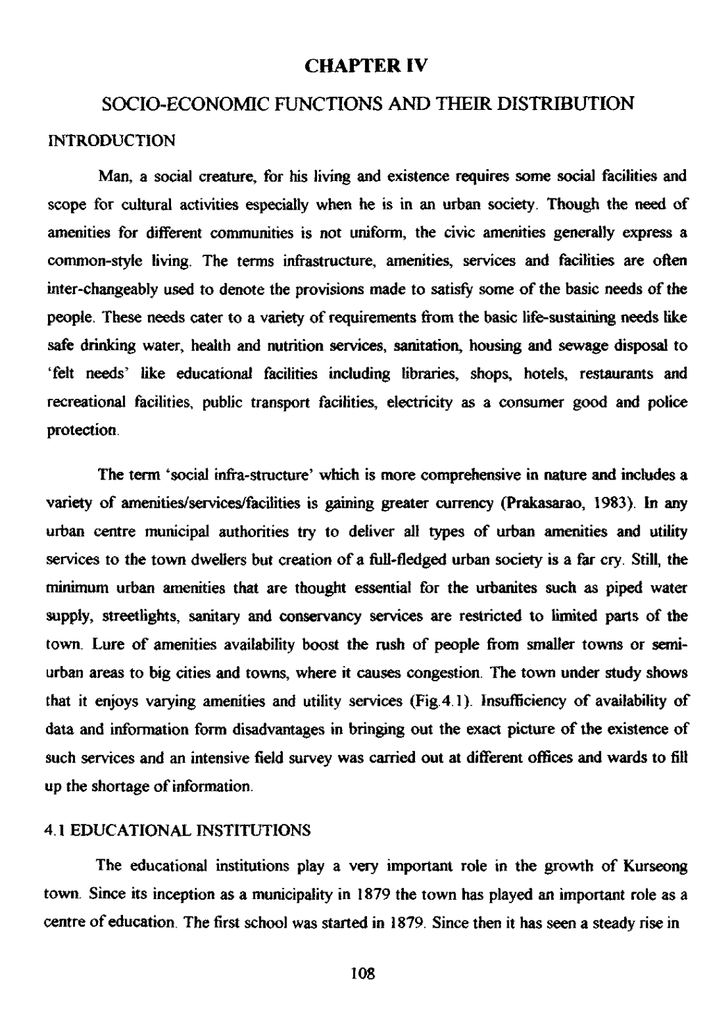 Chapter Iv Socio-Economic Functions and Their Distribution