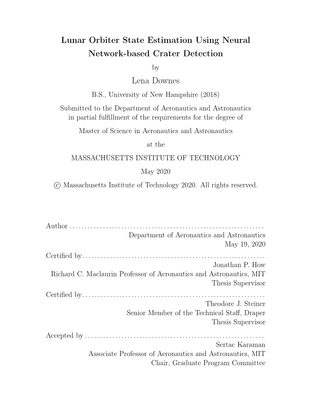 Lunar Orbiter State Estimation Using Neural Network-Based Crater