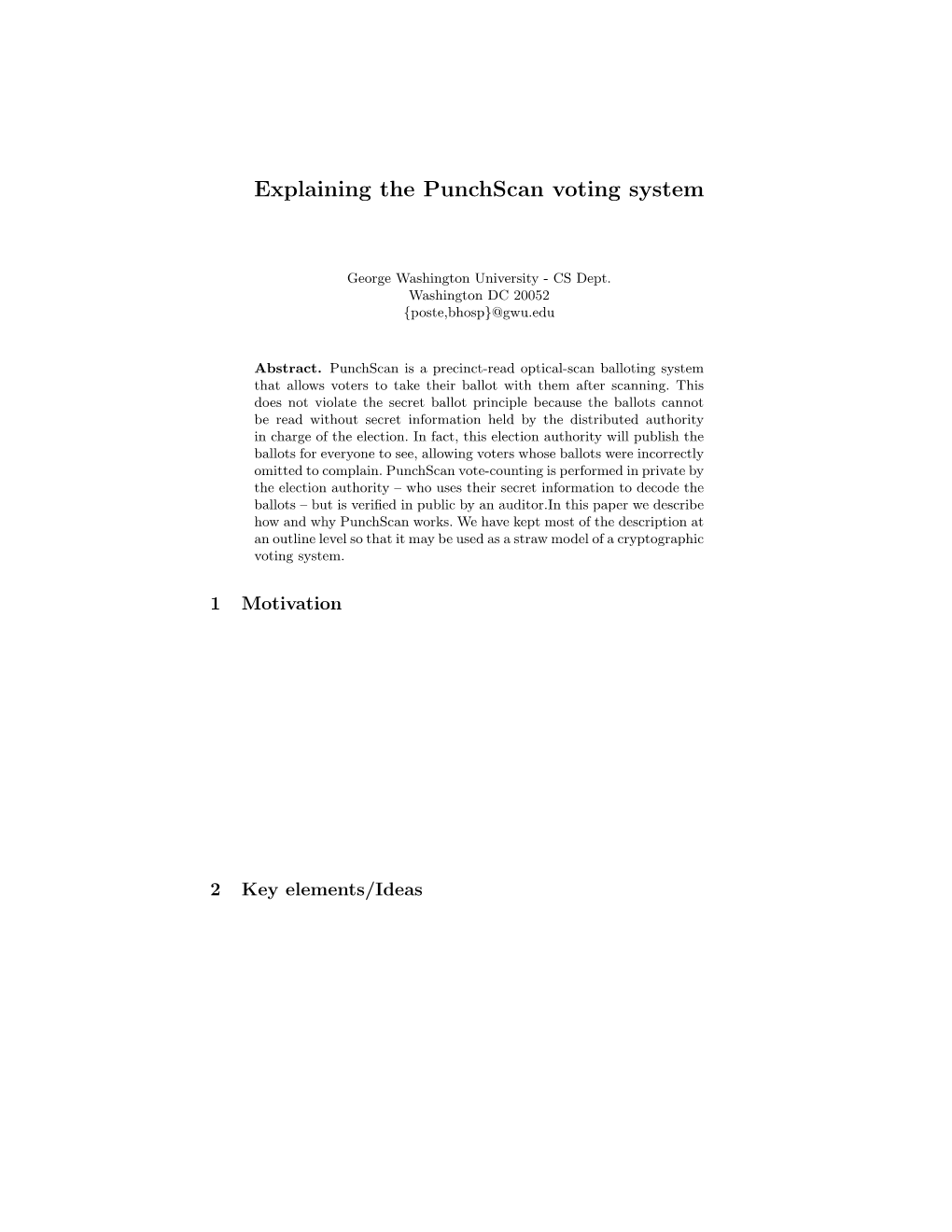 Explaining the Punchscan Voting System