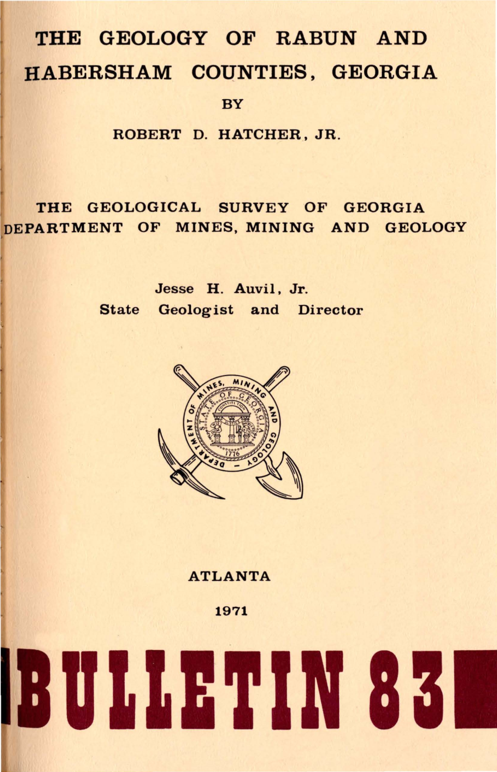The Geology of Rabun and Habersham Counties, Georgia