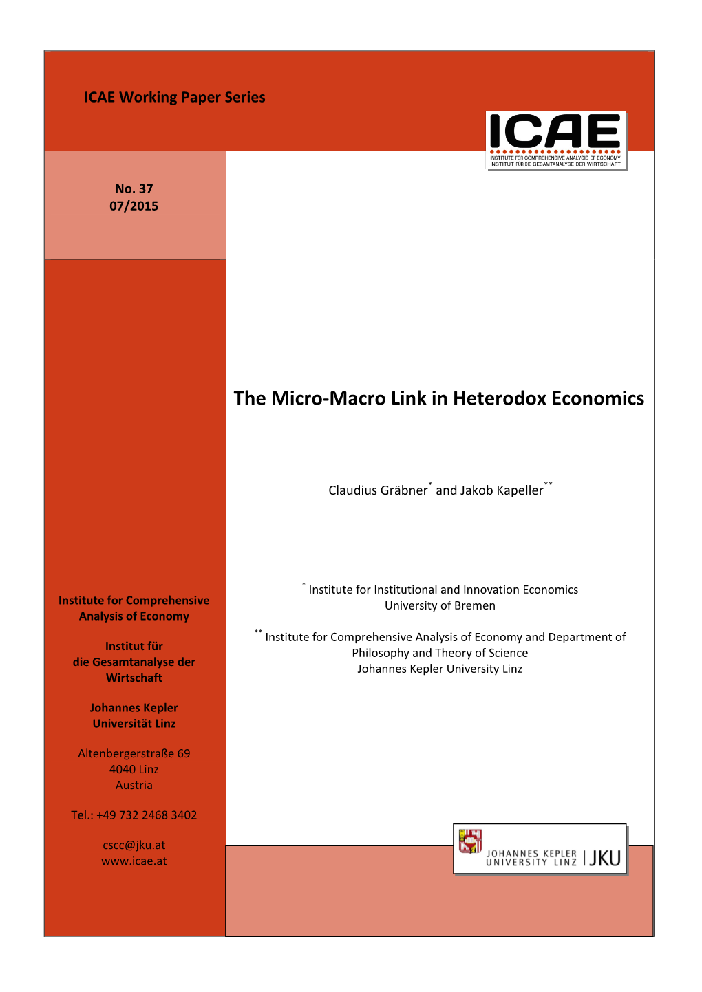 The Micro-Macro Link in Heterodox Economics