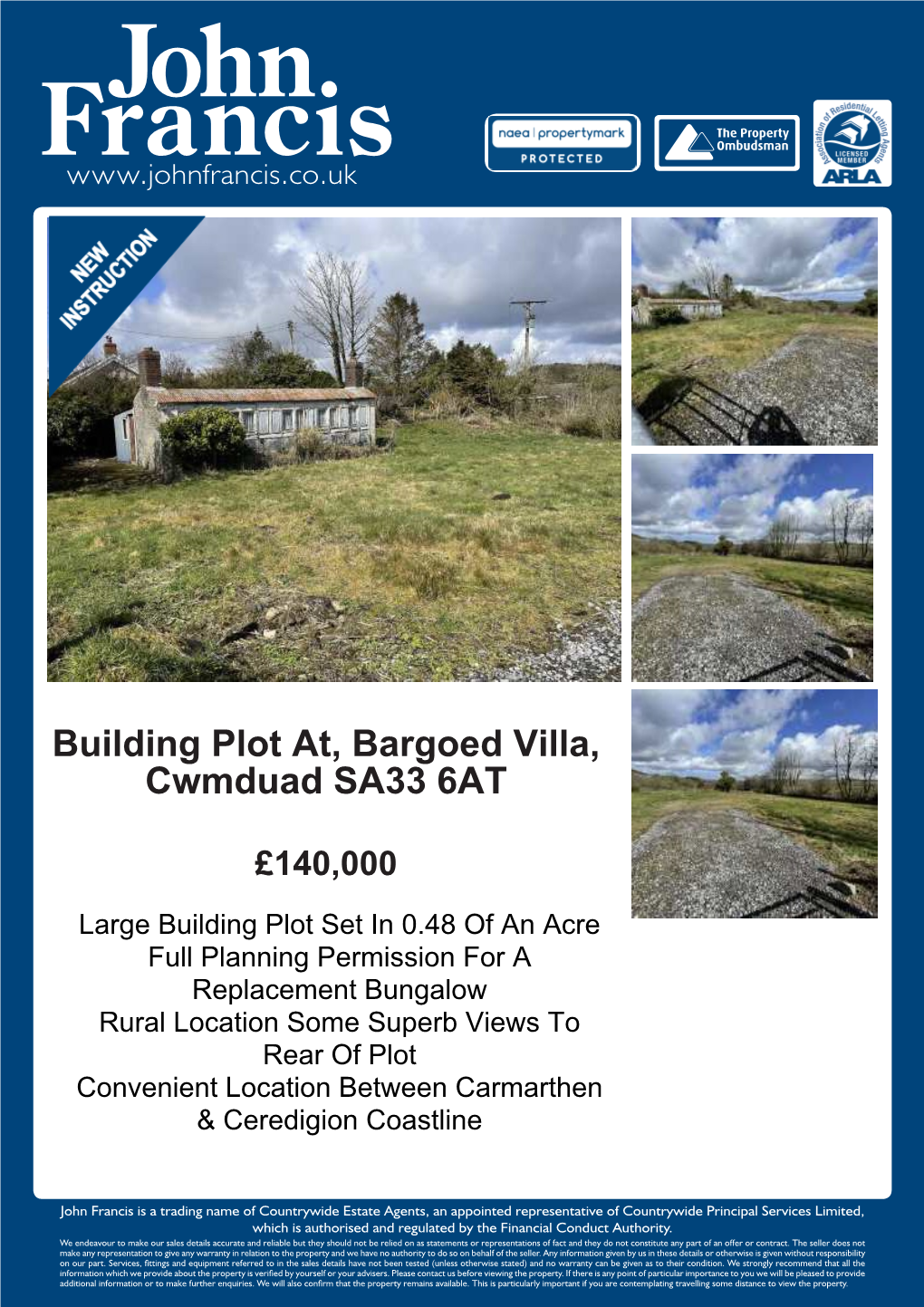 Building Plot At, Bargoed Villa, Cwmduad SA33 6AT