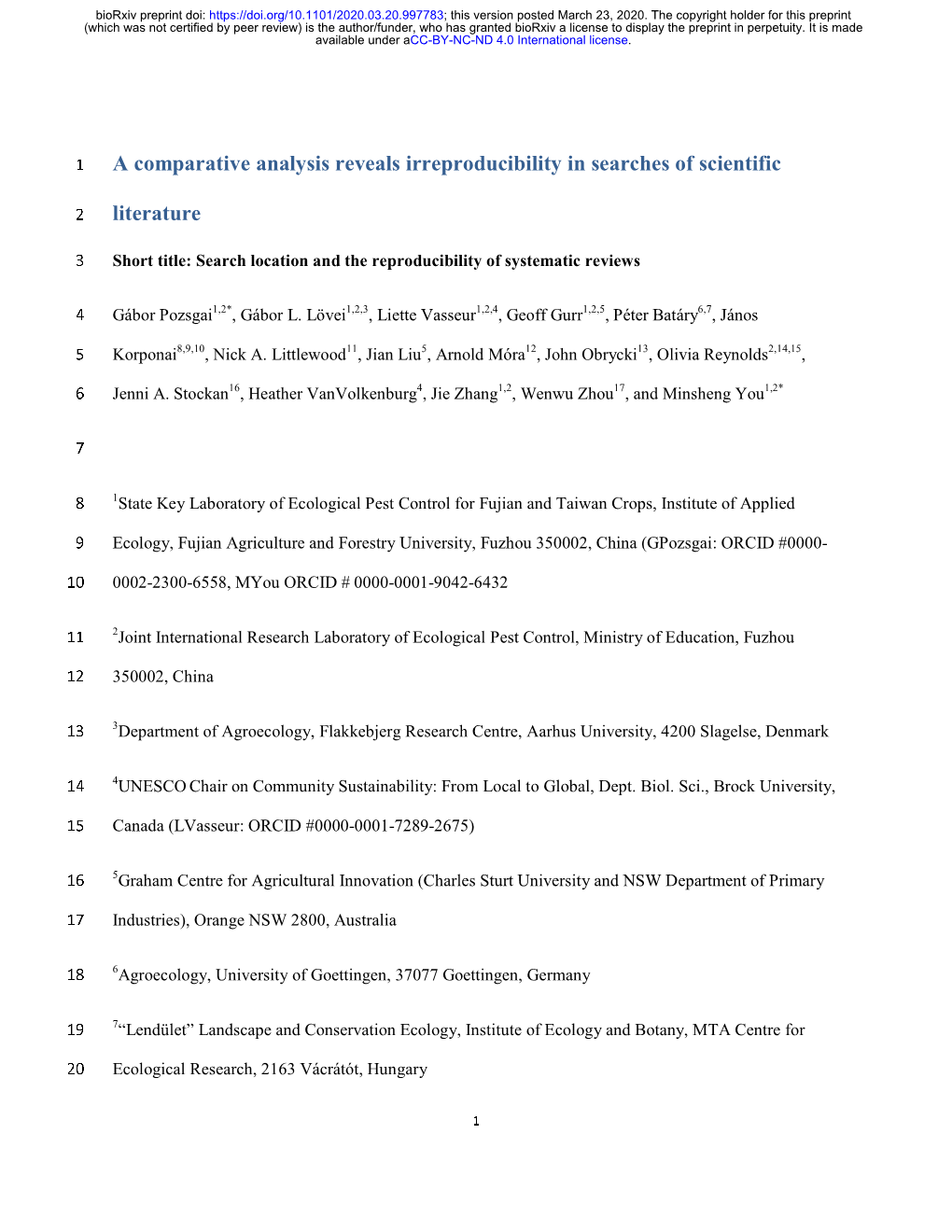 A Comparative Analysis Reveals Irreproducibility in Searches of Scientific