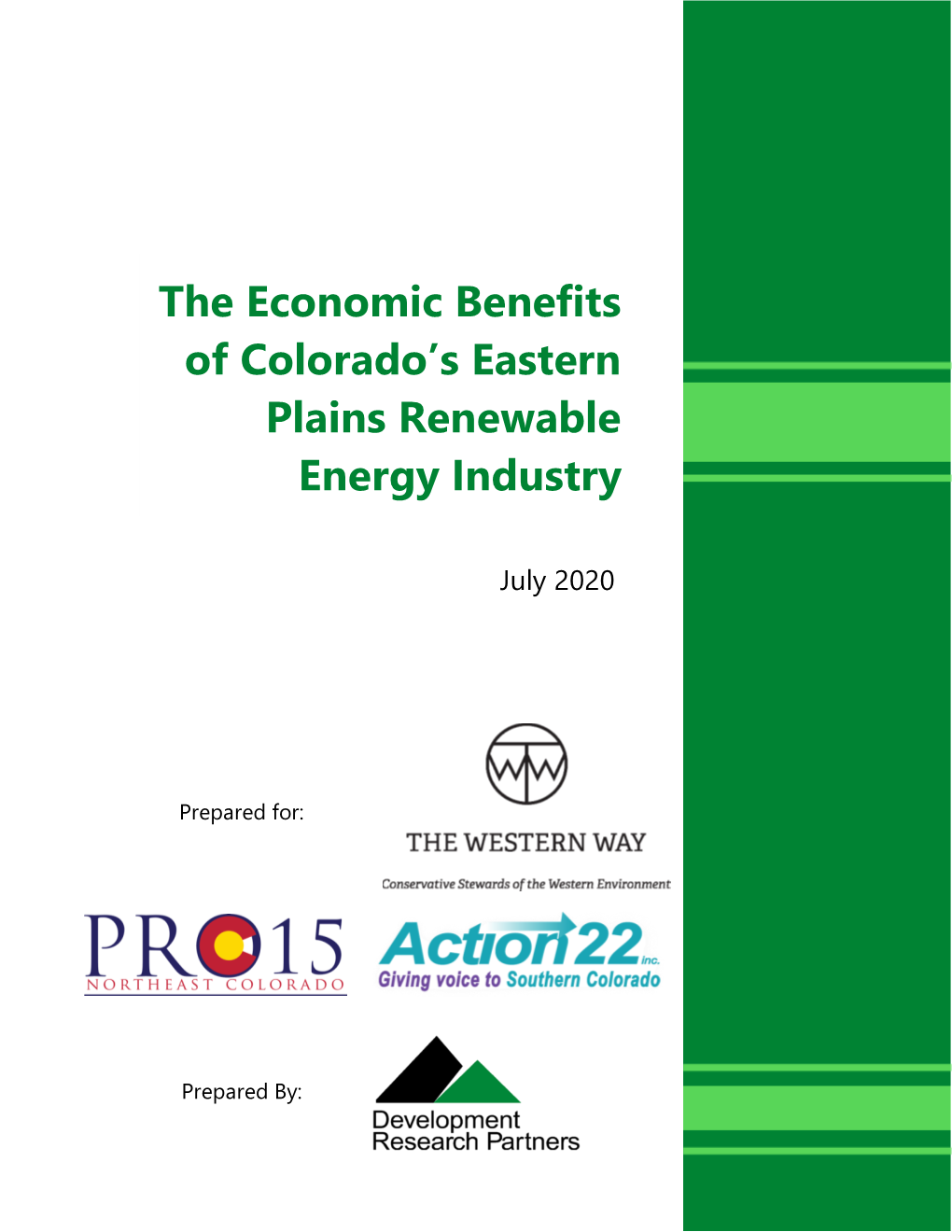 The Economic Benefits of Colorado's Eastern Plains Renewable Energy Industry