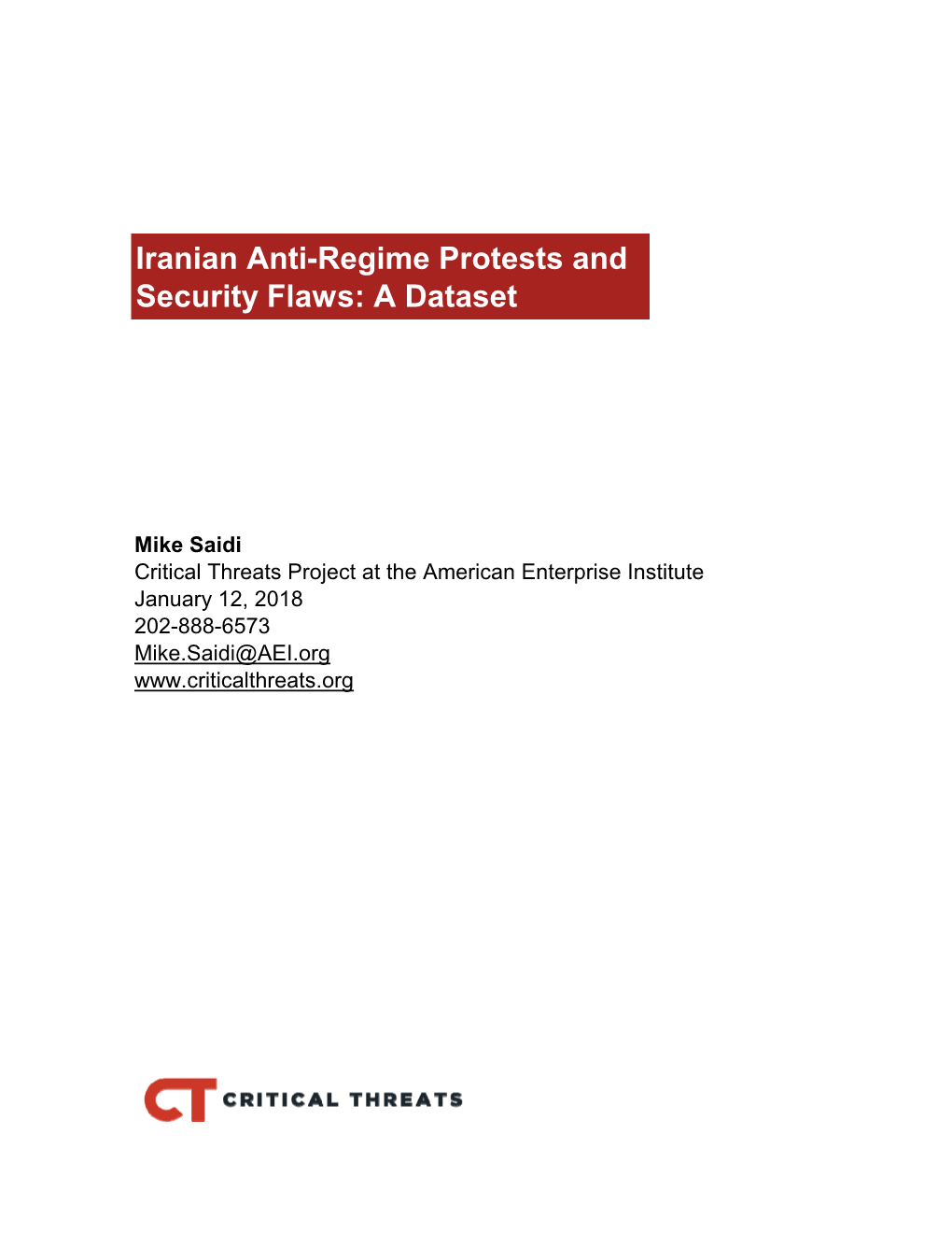 Iranian Anti-Regime Protests and Security Flaws: a Dataset