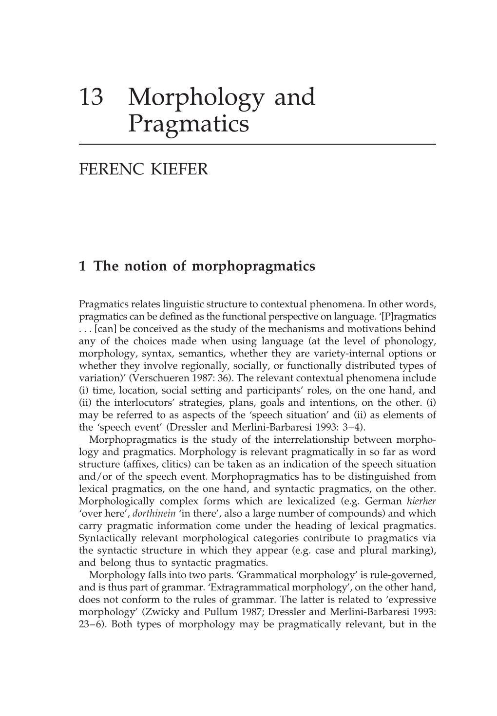 13 Morphology and Pragmatics