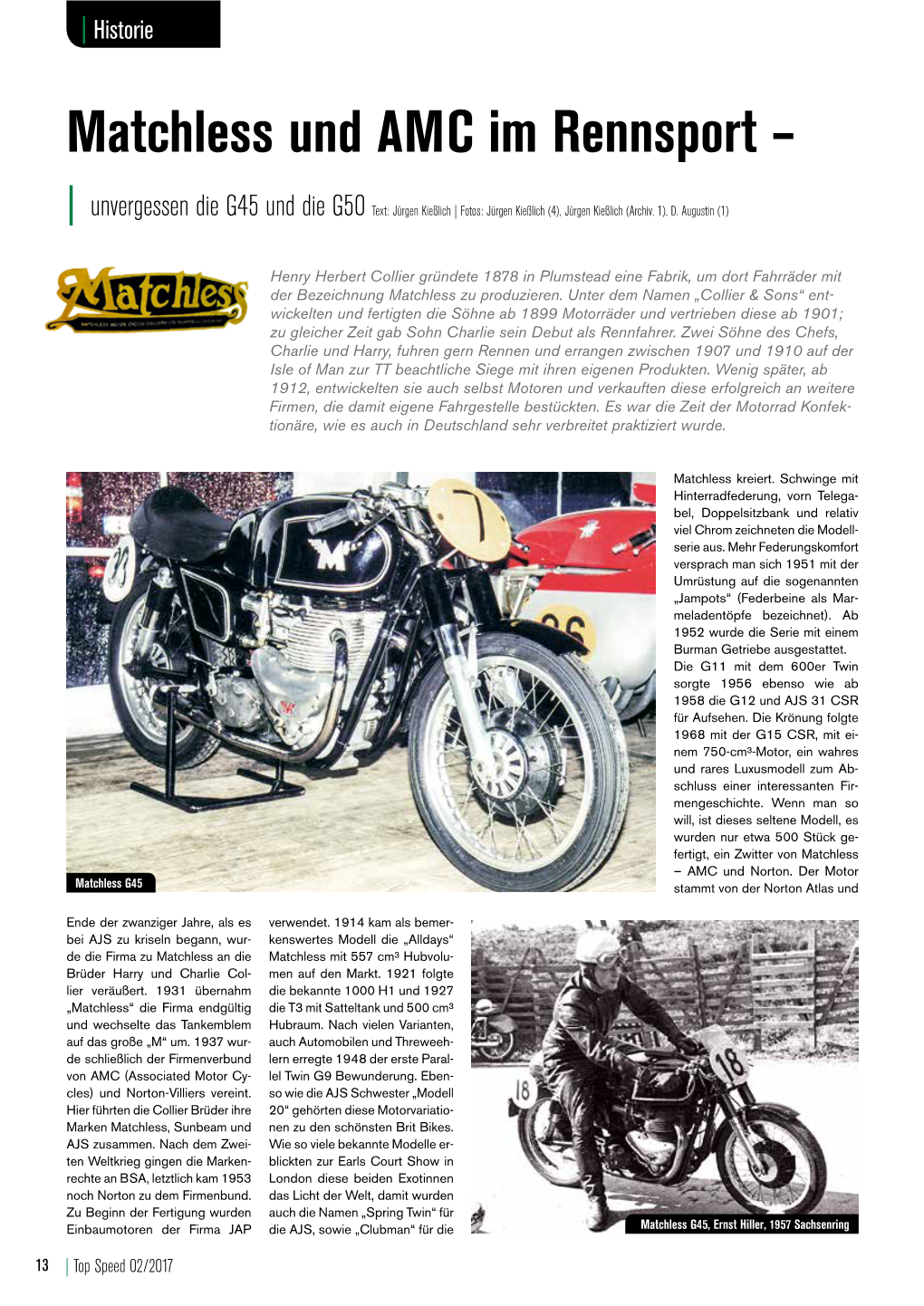 Matchless Und AMC Im Rennsport –