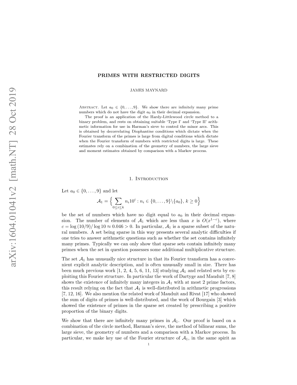 Primes with Restricted Digits 3