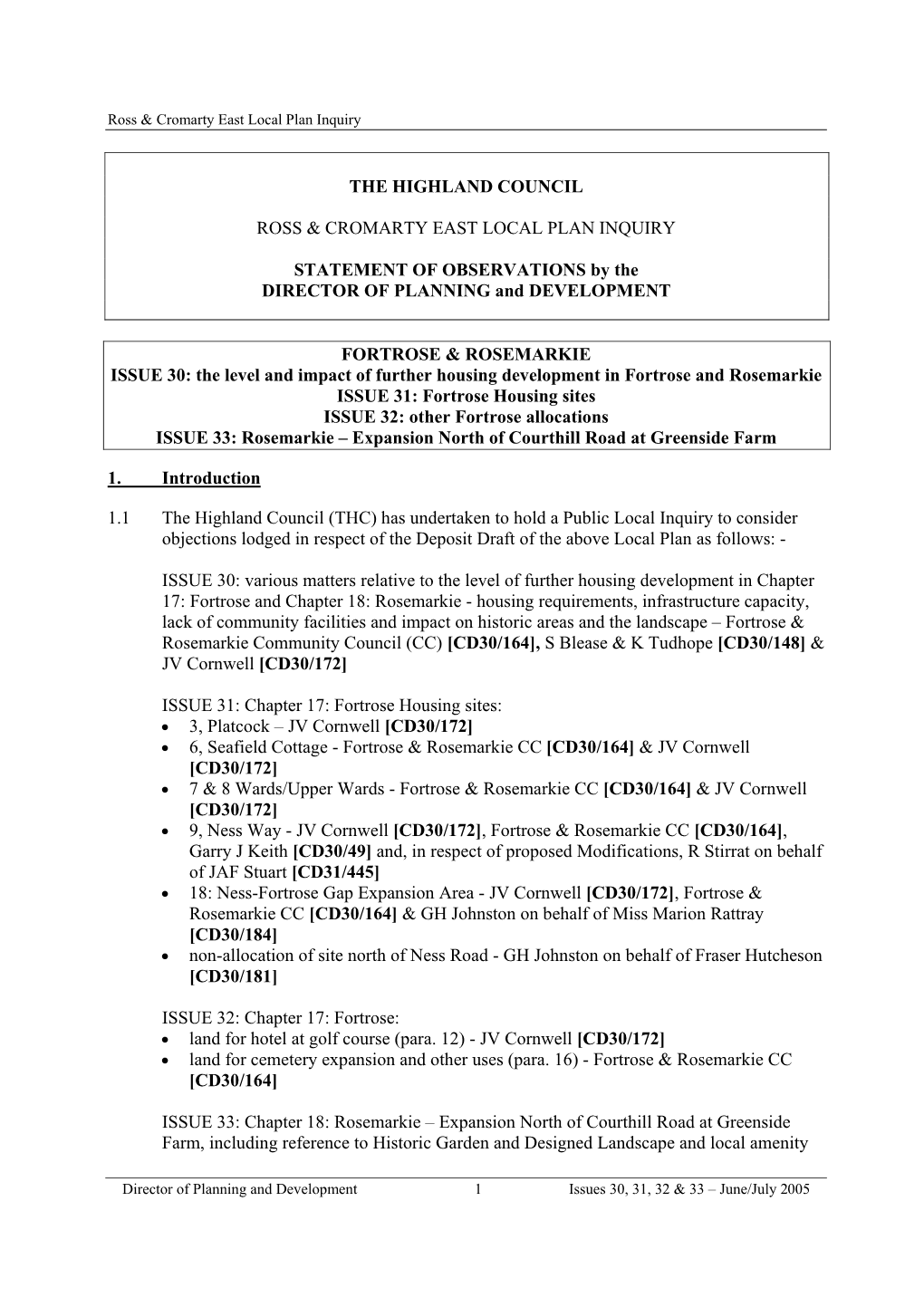 The Highland Council Ross & Cromarty East Local Plan