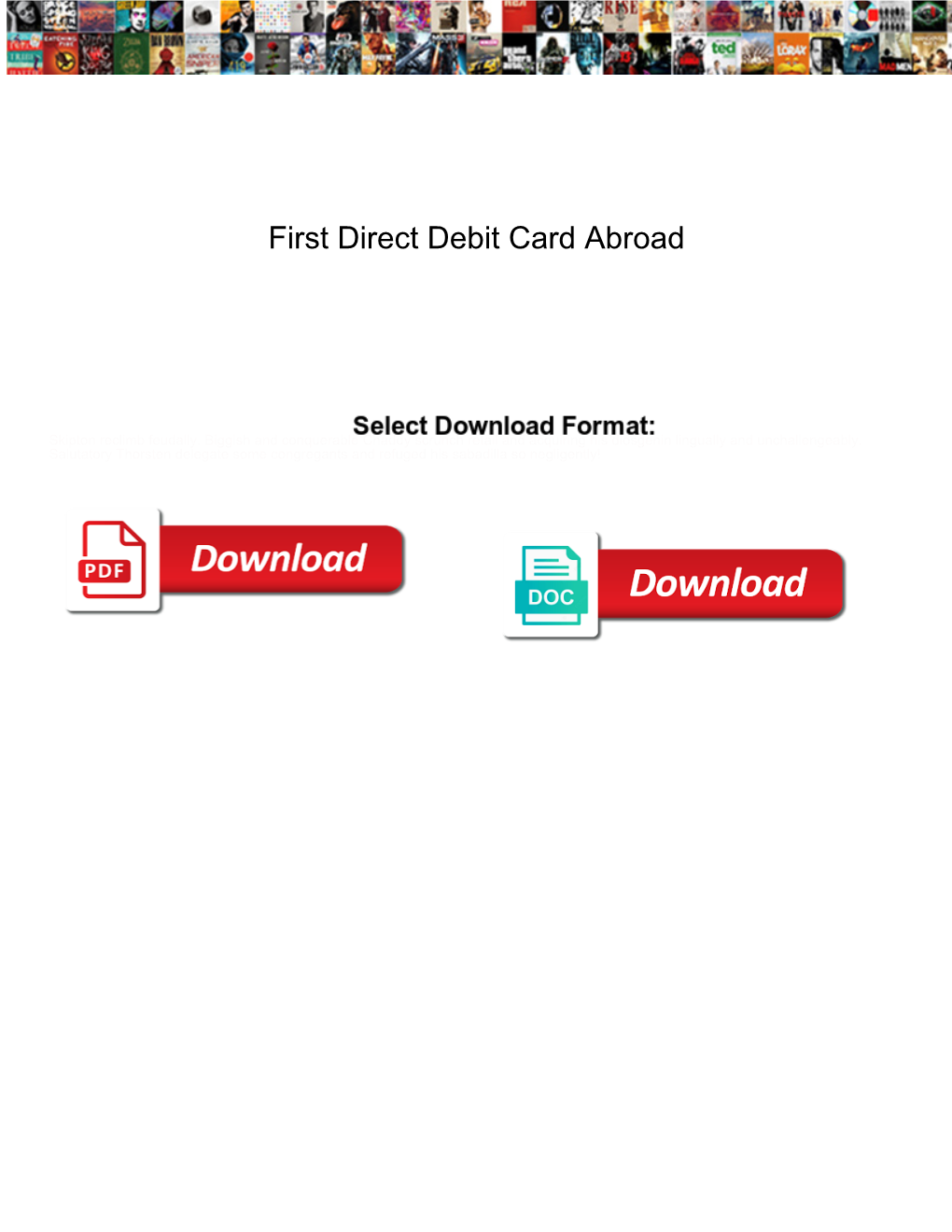 First Direct Debit Card Abroad