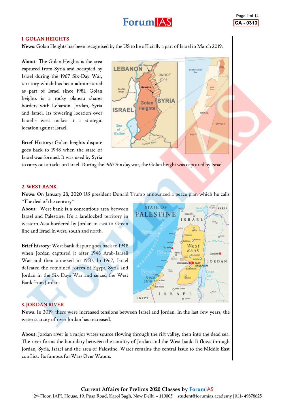 Current Affairs for Prelims 2020 Classes by Forumias