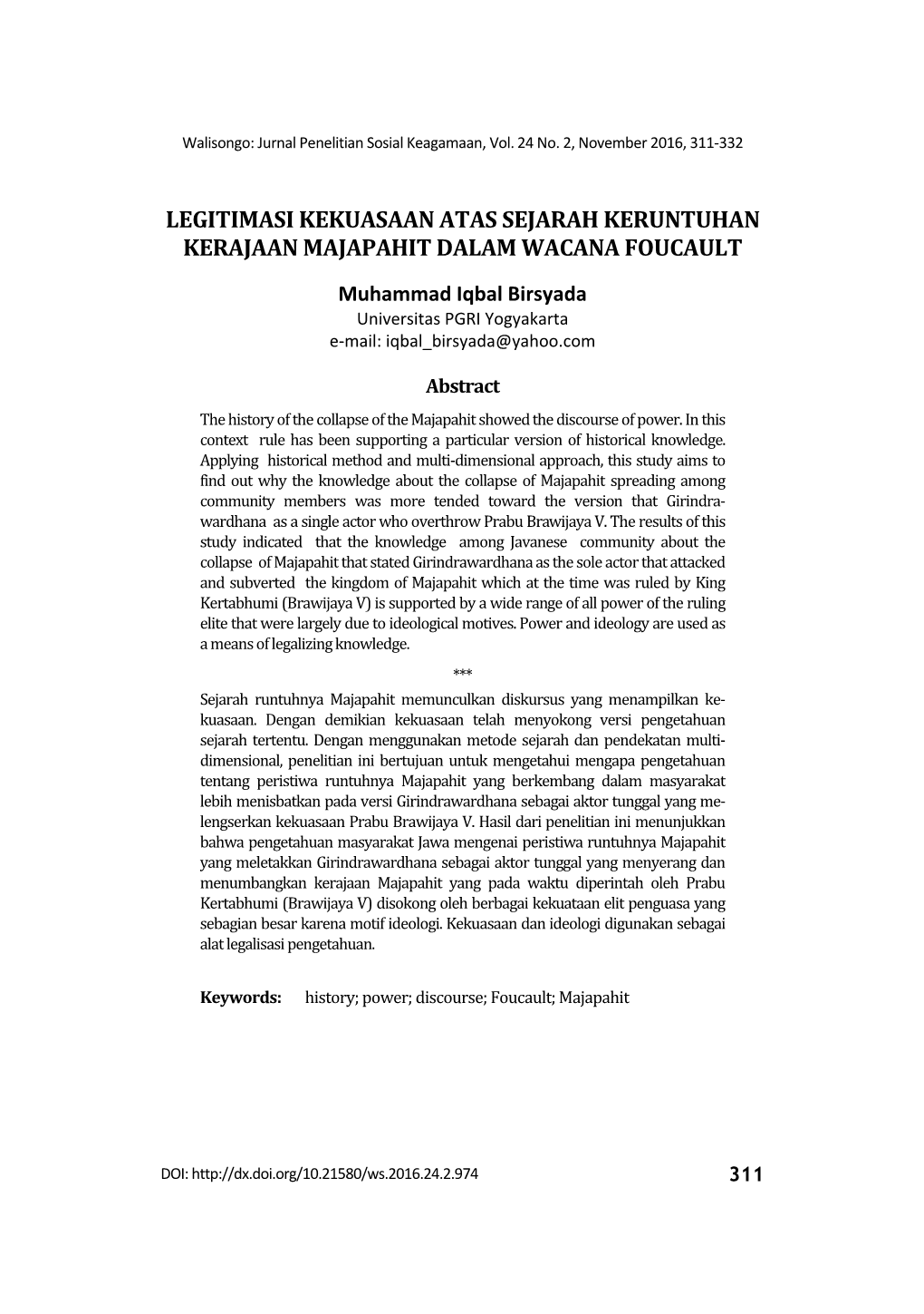 Legitimasi Kekuasaan Atas Sejarah Keruntuhan