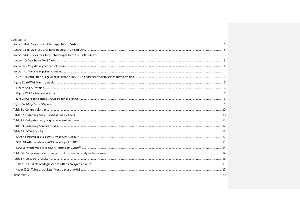 Contents Section S1-A: Diagnosis and Demographics in SAGA