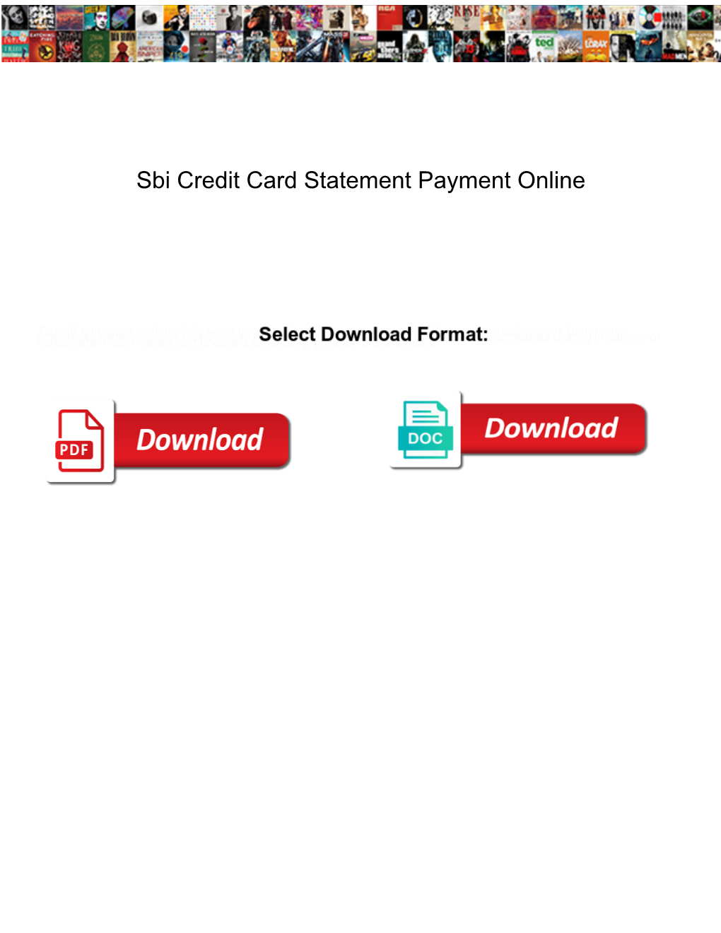 Sbi Credit Card Statement Payment Online