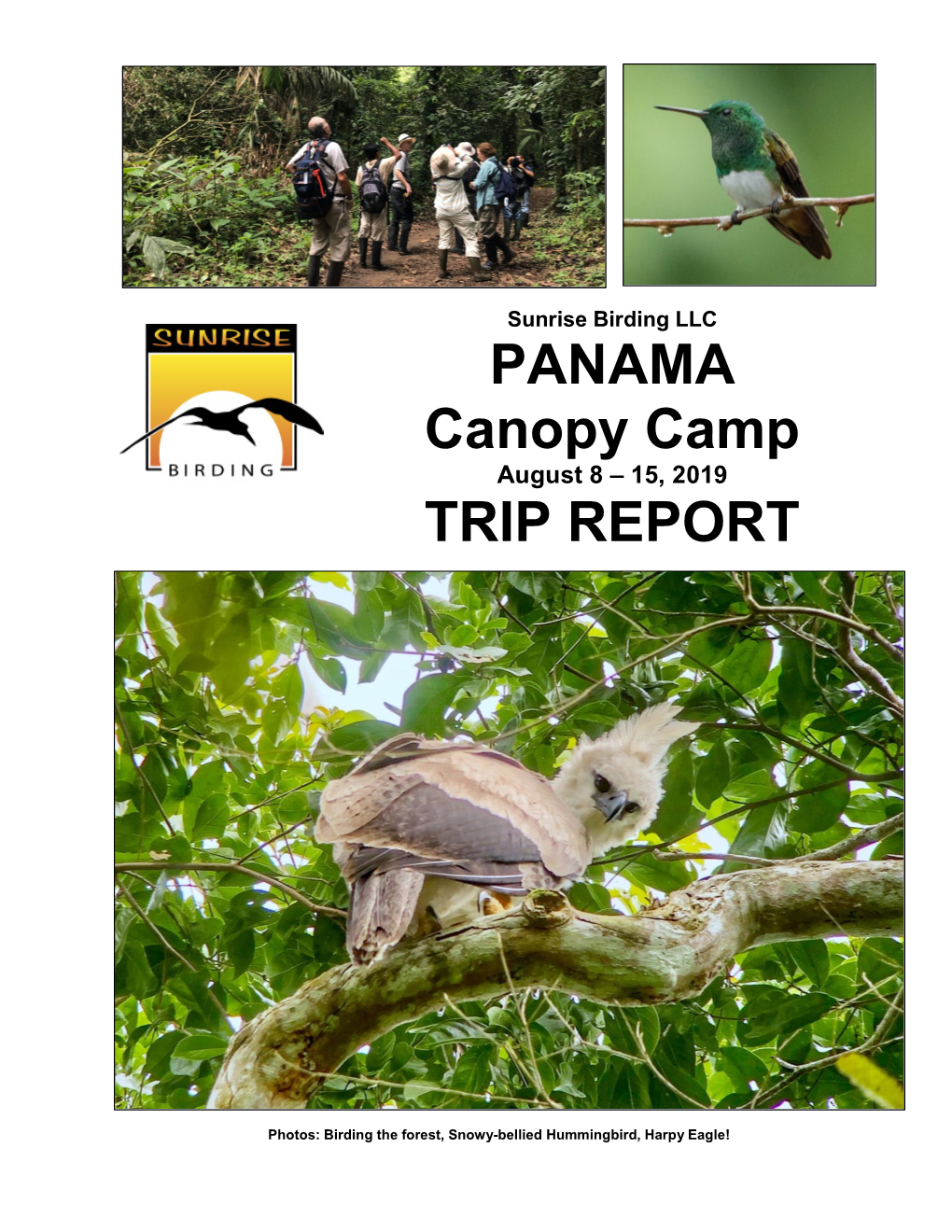 PANAMA Canopy Camp TRIP REPORT