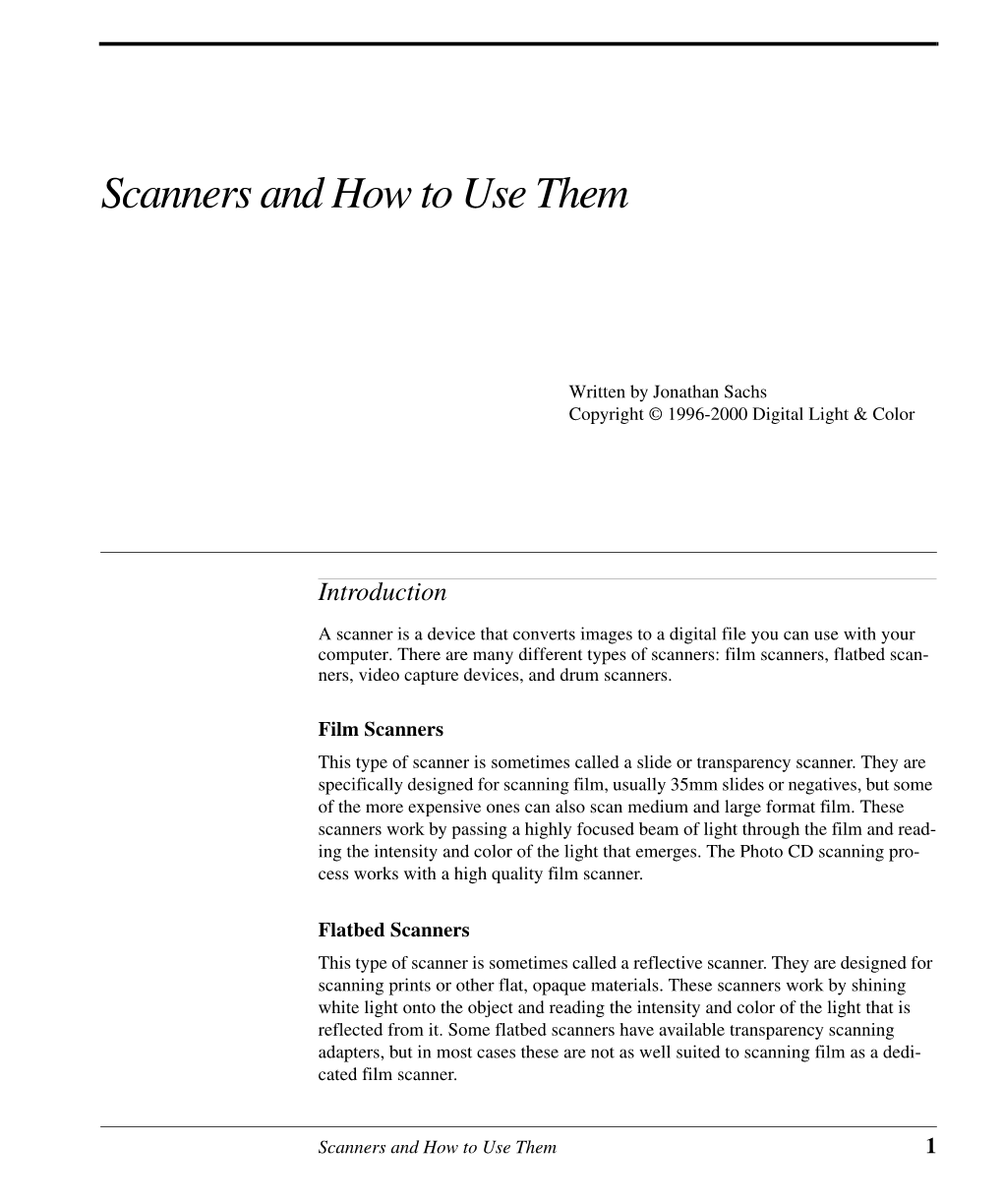 Scanners and How to Use Them