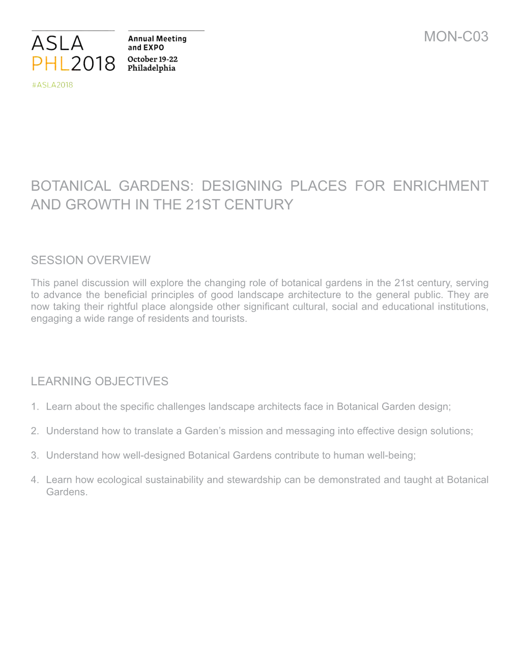 Botanical Gardens: Designing Places for Enrichment and Growth in the 21St Century