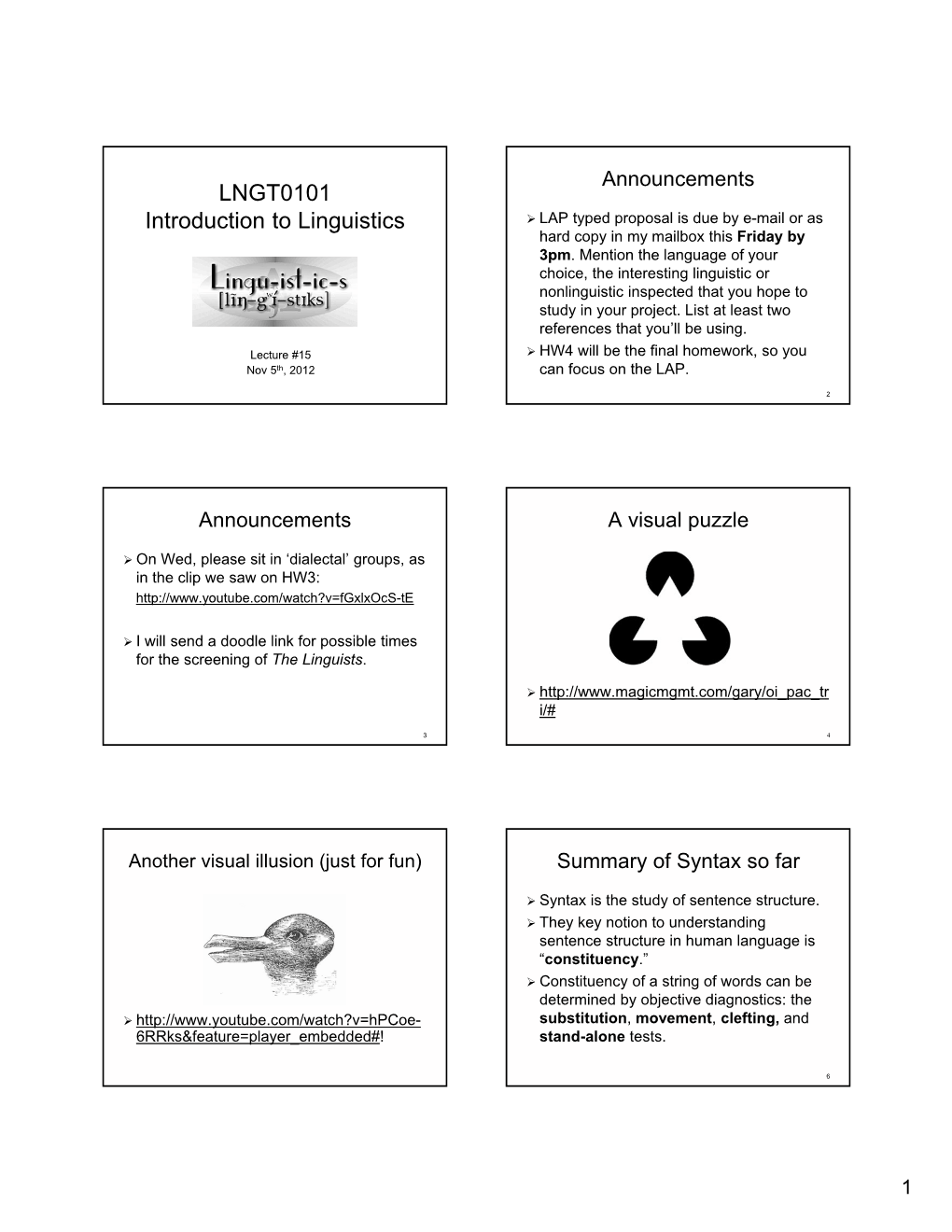 Transformations (Primarily Movement) Grammatical Rules Are All Structure-Dependent, ↓ As Discussed in Myth 12 Early in the Semester, in S-Structure the Textbook (Pp