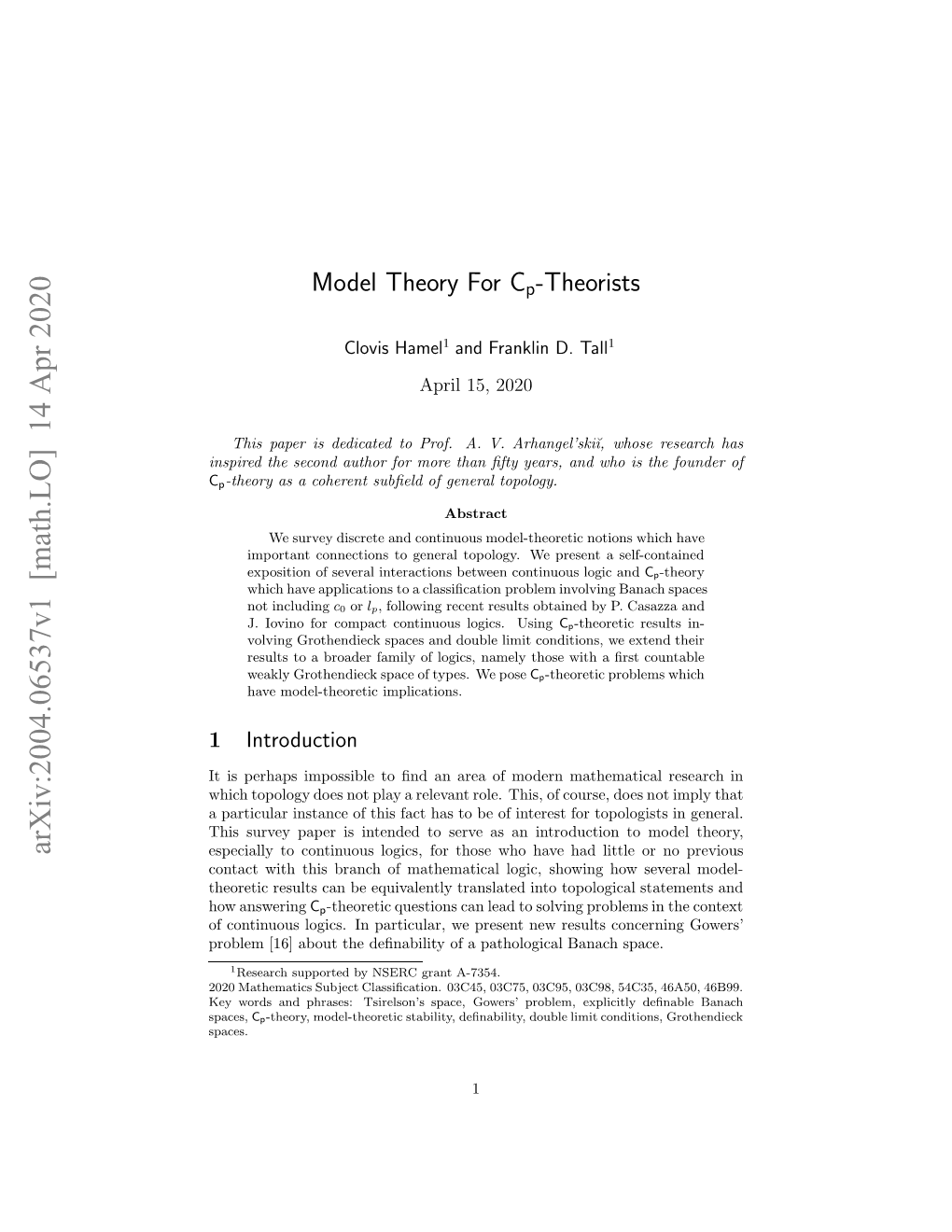 Model Theory for $ C P $-Theorists