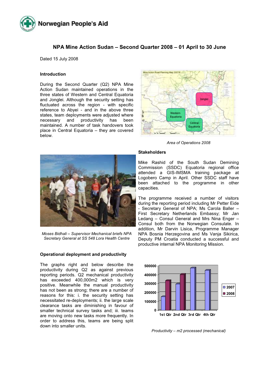 NPA Mine Action Sudan Q Report