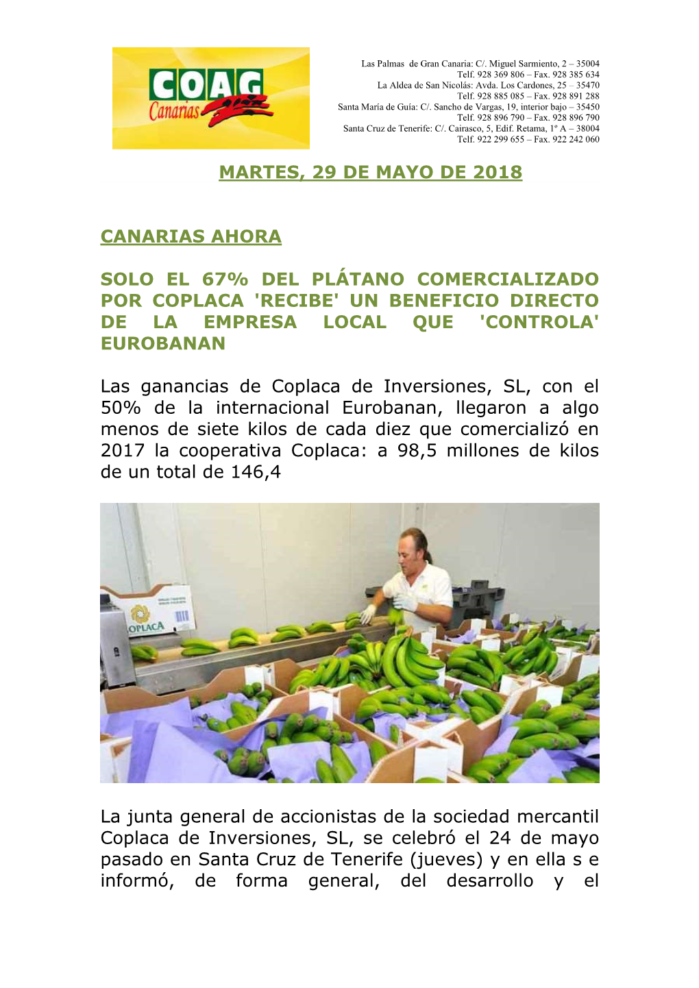 Martes, 29 De Mayo De 2018 Canarias