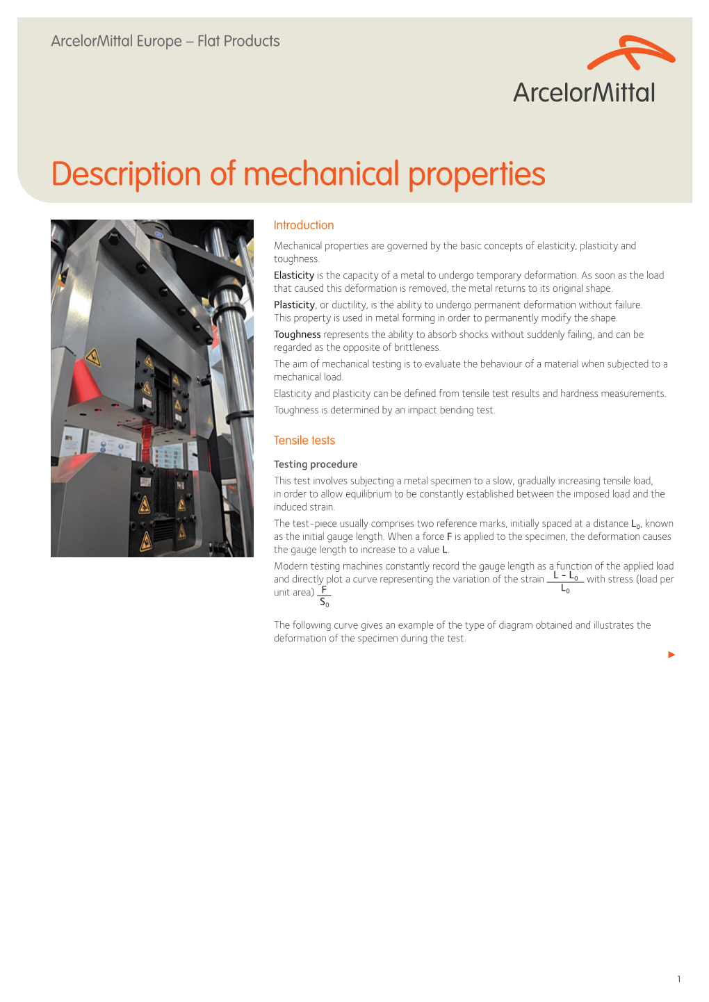 Description of Mechanical Properties