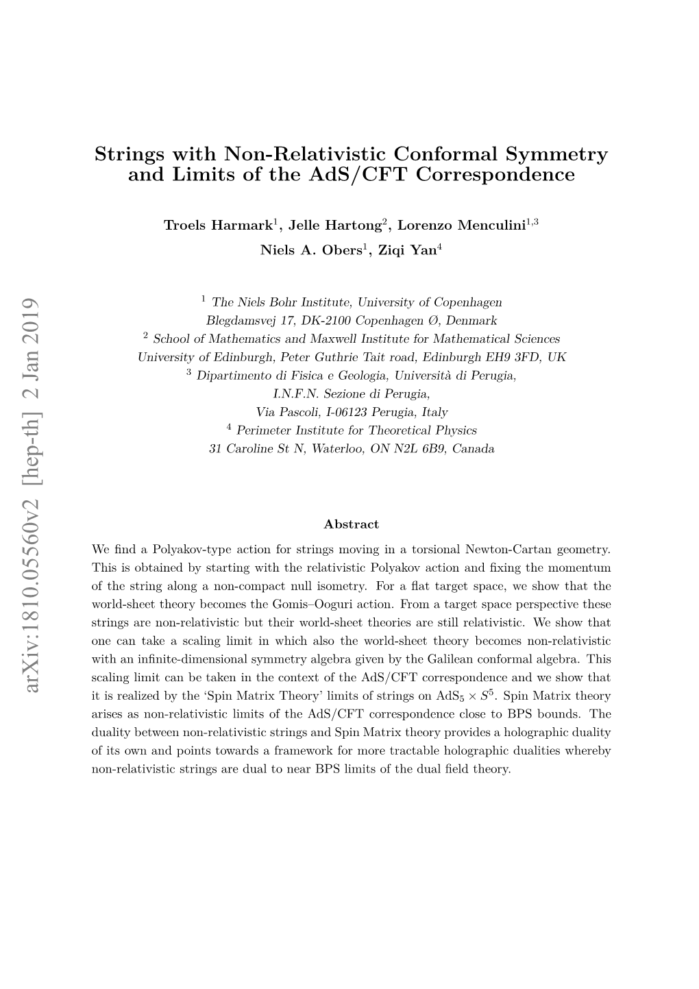 Strings with Non-Relativistic Conformal Symmetry and Limits Of