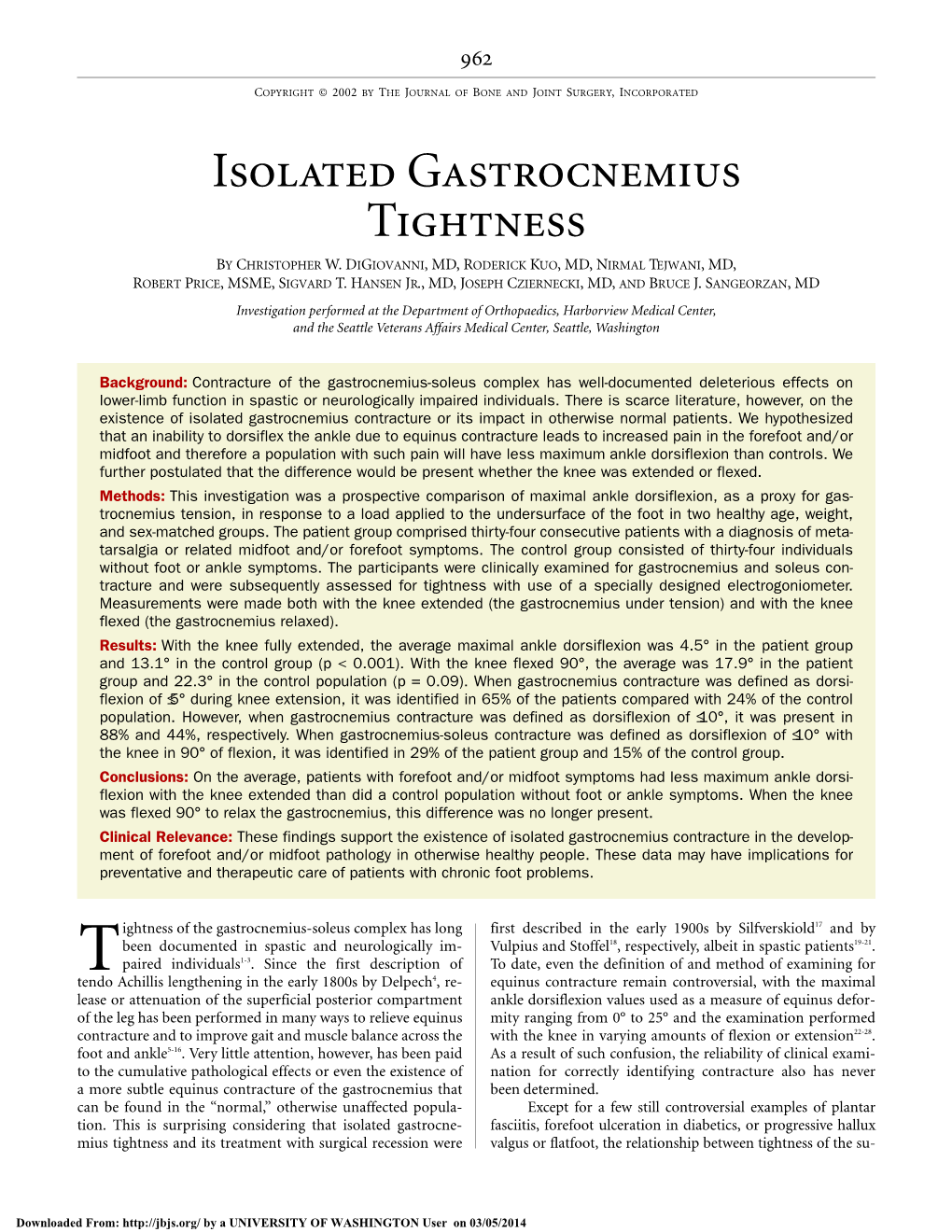 Isolated Gastrocnemius Tightness by CHRISTOPHER W