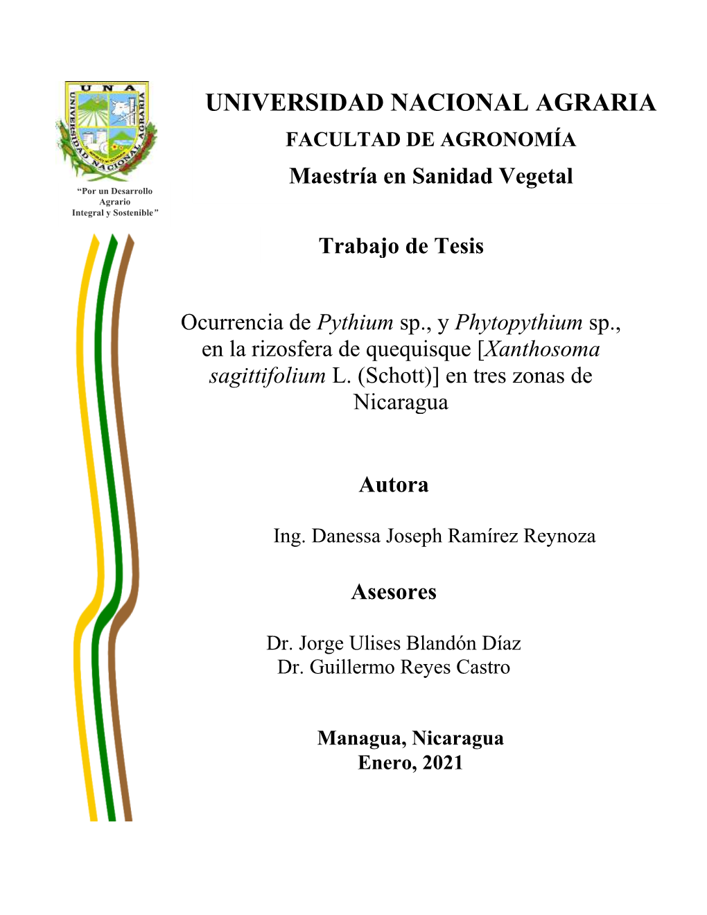 Maestría En Sanidad Vegetal “Por Un Desarrollo Agrario Integral Y Sostenible”