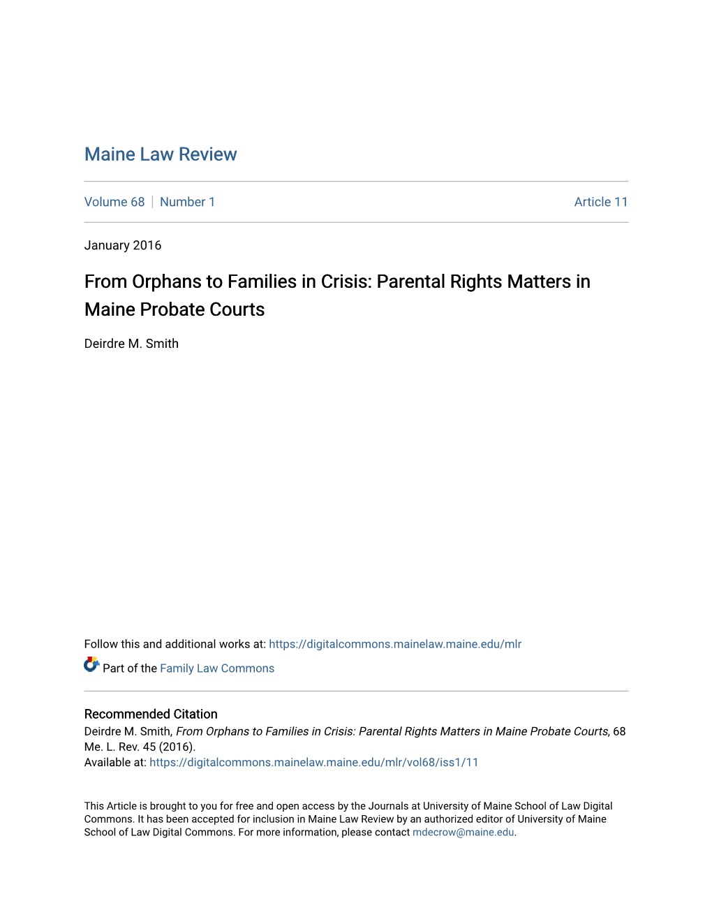 Parental Rights Matters in Maine Probate Courts