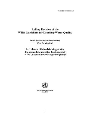 Rolling Revision of the WHO Guidelines for Drinking-Water Quality