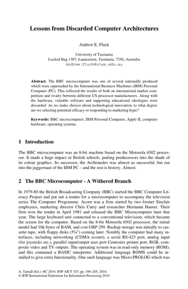 Lessons from Discarded Computer Architectures