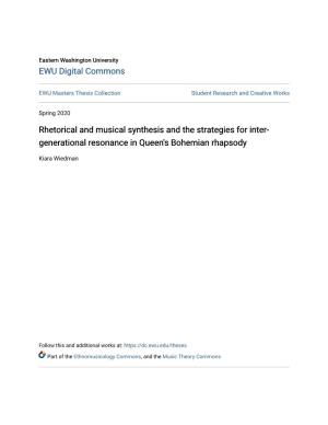 Rhetorical and Musical Synthesis and the Strategies for Inter-Generational