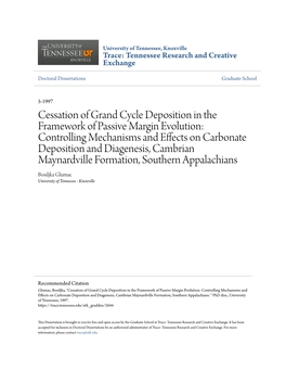 Cessation of Grand Cycle Deposition in the Framework Of