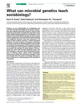 What Can Microbial Genetics Teach Sociobiology?
