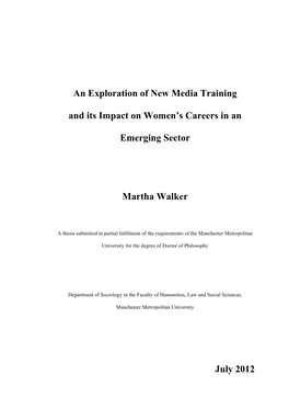 An Exploration of New Media Training and Its Impact on Women's Careers