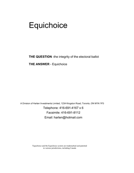 The Equichoice Ballot System*