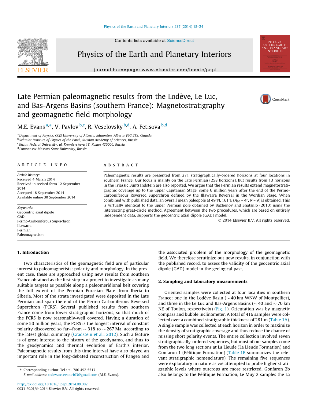 Late Permian Paleomagnetic Results from the Lodгёve, Le Luc, and Bas