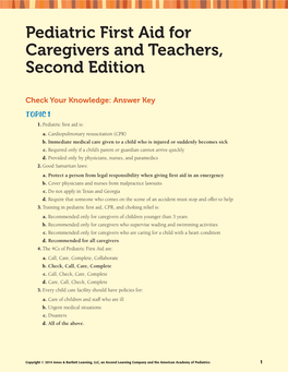 Pediatric First Aid for Caregivers and Teachers, Second Edition