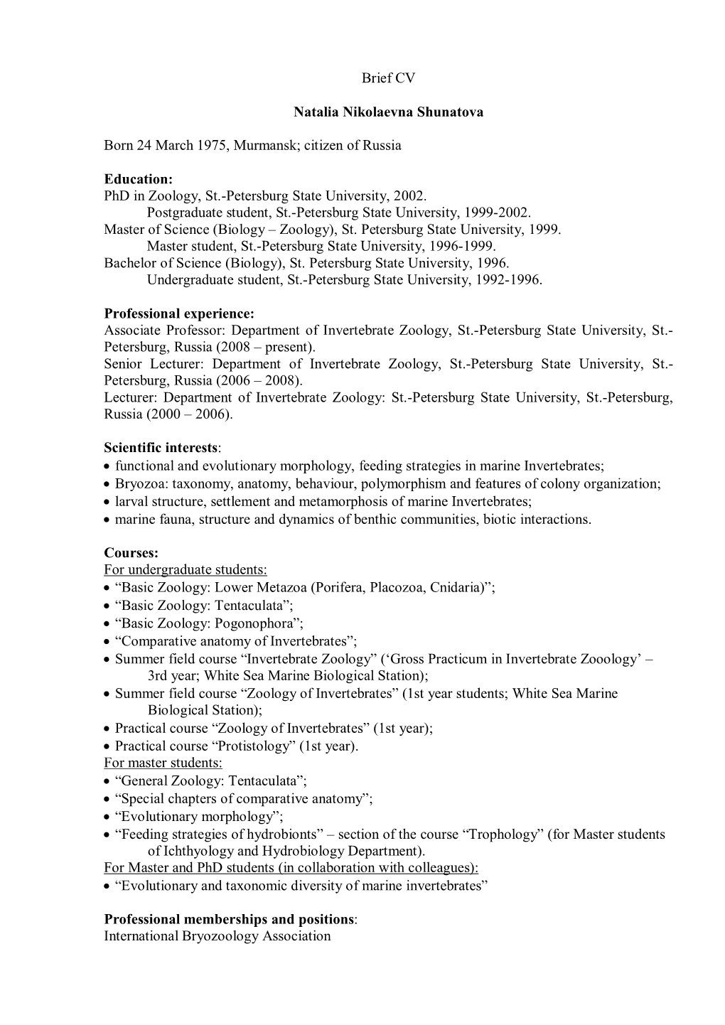 Curriculum Vitae