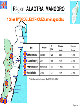 Sites Hydro Par Région